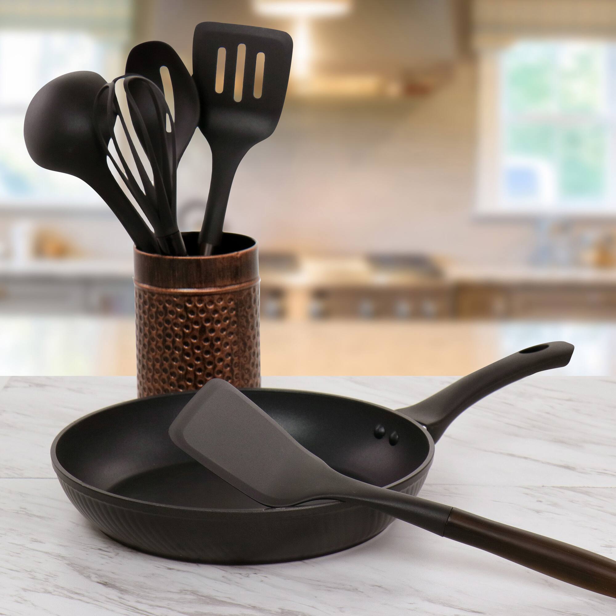 Gibson Home Branwyn Brown & Stainless Steel Handled Kitchen Tool Set, 5ct.